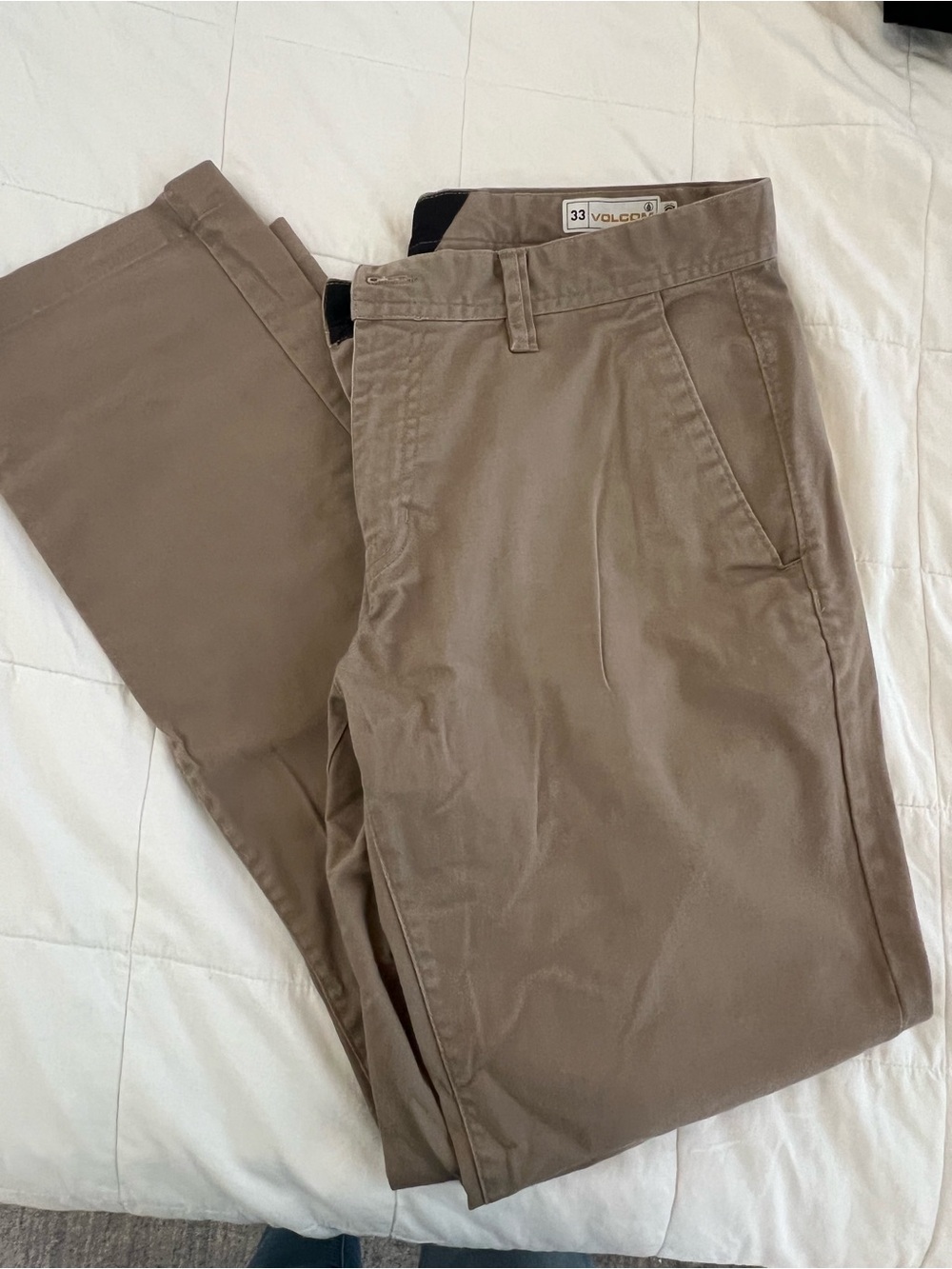 Volcom Men's Khaki-Taupe Chino Pants - Straight Fit